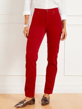 Talbots Straight Leg Corduroy Full Length High waist Pants Red 2P NWT